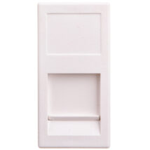 Simon Connect Płytka K45 gniazda teleinformatycznego pojedynczego RJ płaska z przesłoną czysta biel KA76/9