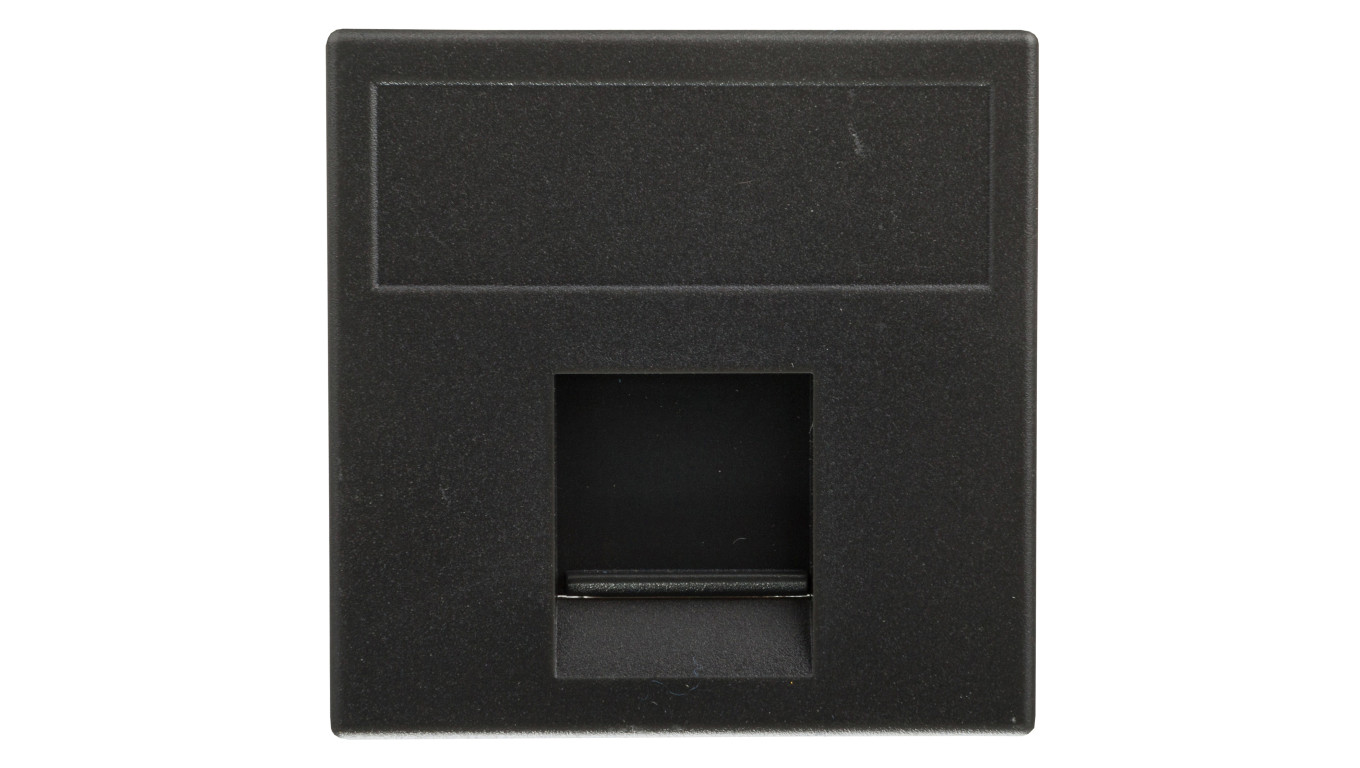 Simon Connect Płytka K45 gniazda teleinformatycznego pojedynczego RJ płaska z przesłoną czarny K76/14