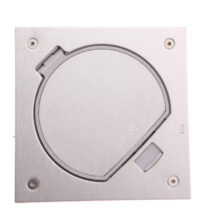 Simon Connect Wkład puszki KSE IP66 z pokrywą i gniazdem K45 pojedynczym z/u 16A IP20 stal nierdzewna KSE2/23/72