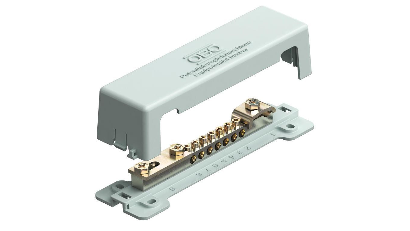 Szyna wyrównawcza 7x25mm2, 1x10mm2, 1x płaskownik 1809 (bezhalogenowa, wykonana z mosiądzu 100kA) 5015073