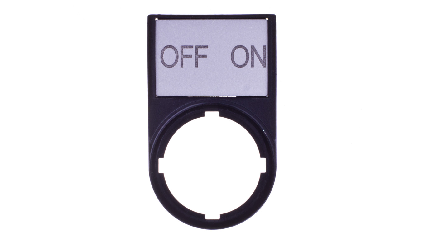 Tabliczka opisowa OFF-ON 50x30mm czarna prostokątna M22S-ST-GB10 216499