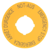 Tabliczka opisowa żółta okrągła fi60 EMERGENCY STOP M22-XBK1 216483