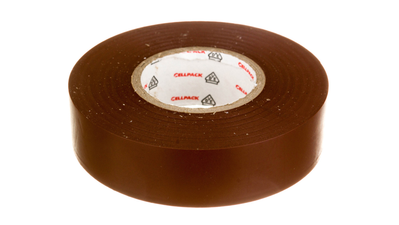Taśma izolacyjna PVC, 128 0.15-19-25 brązowa, 145805