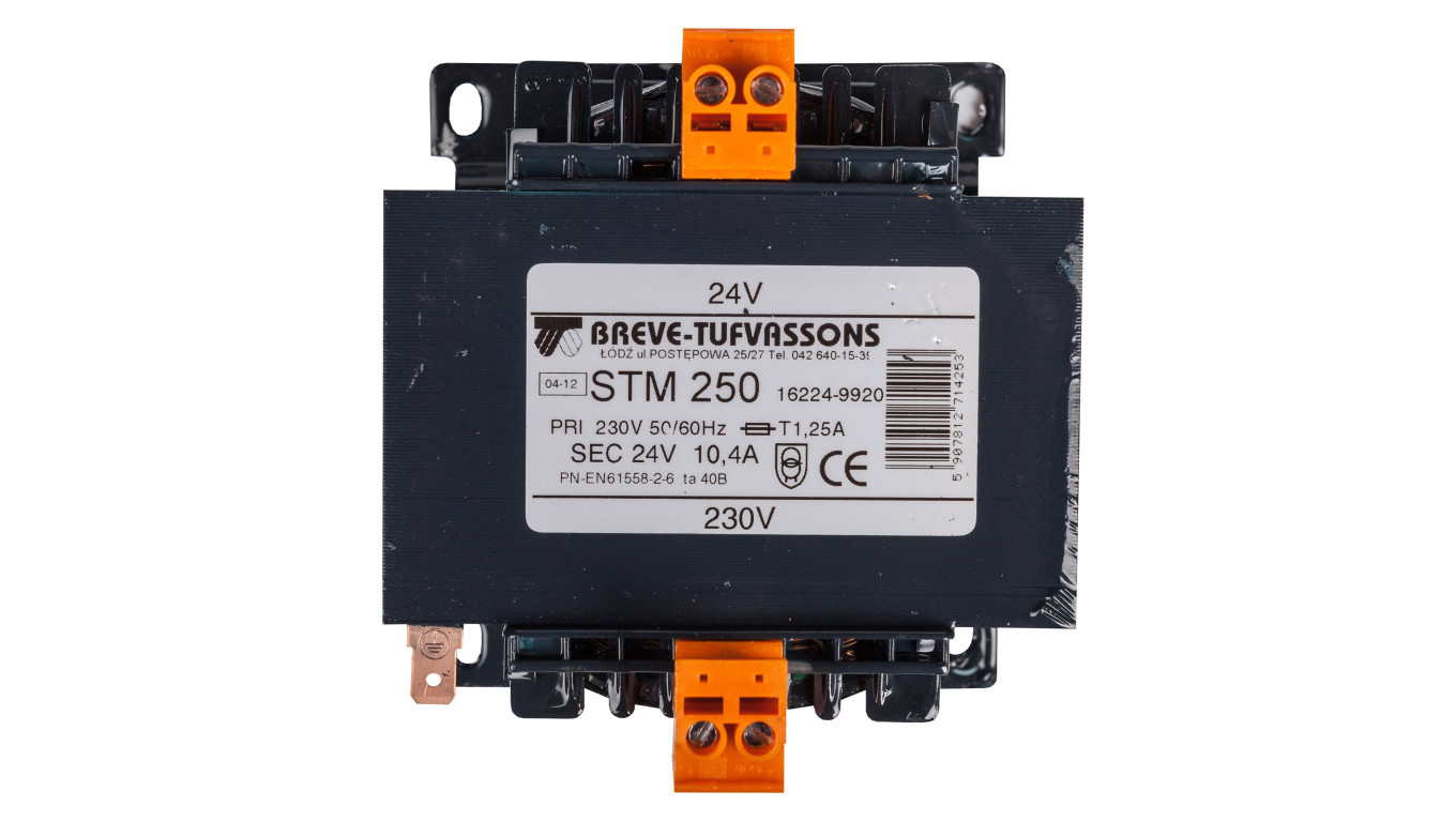 Transformator 1-fazowy bezpieczeństwa STM 250 230/ 24V 10,4A, Ta 40, 16224-9920