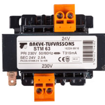 Transformator 1-fazowy bezpieczeństwa STM 63 230/ 24V 2,6A, Ta 40, 16224-9916