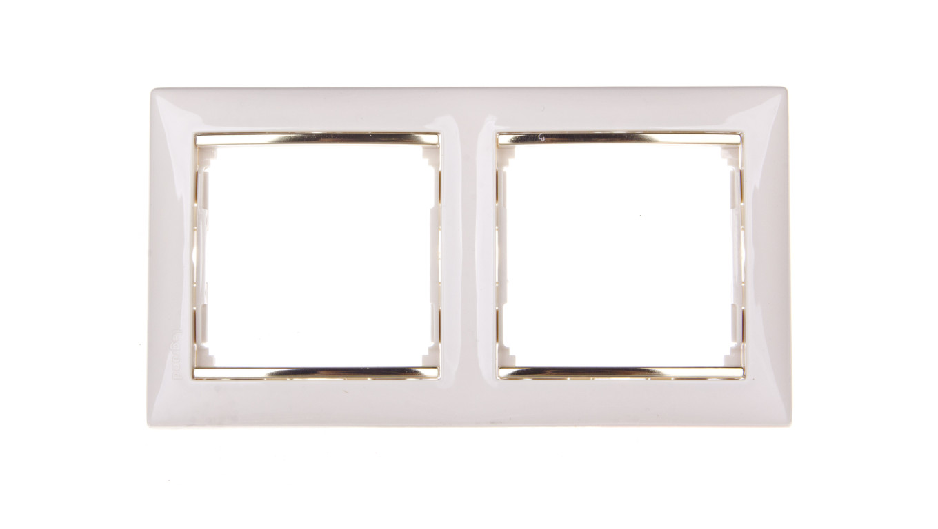 VALENA Ramka podwójna pozioma krem/złoto 774152