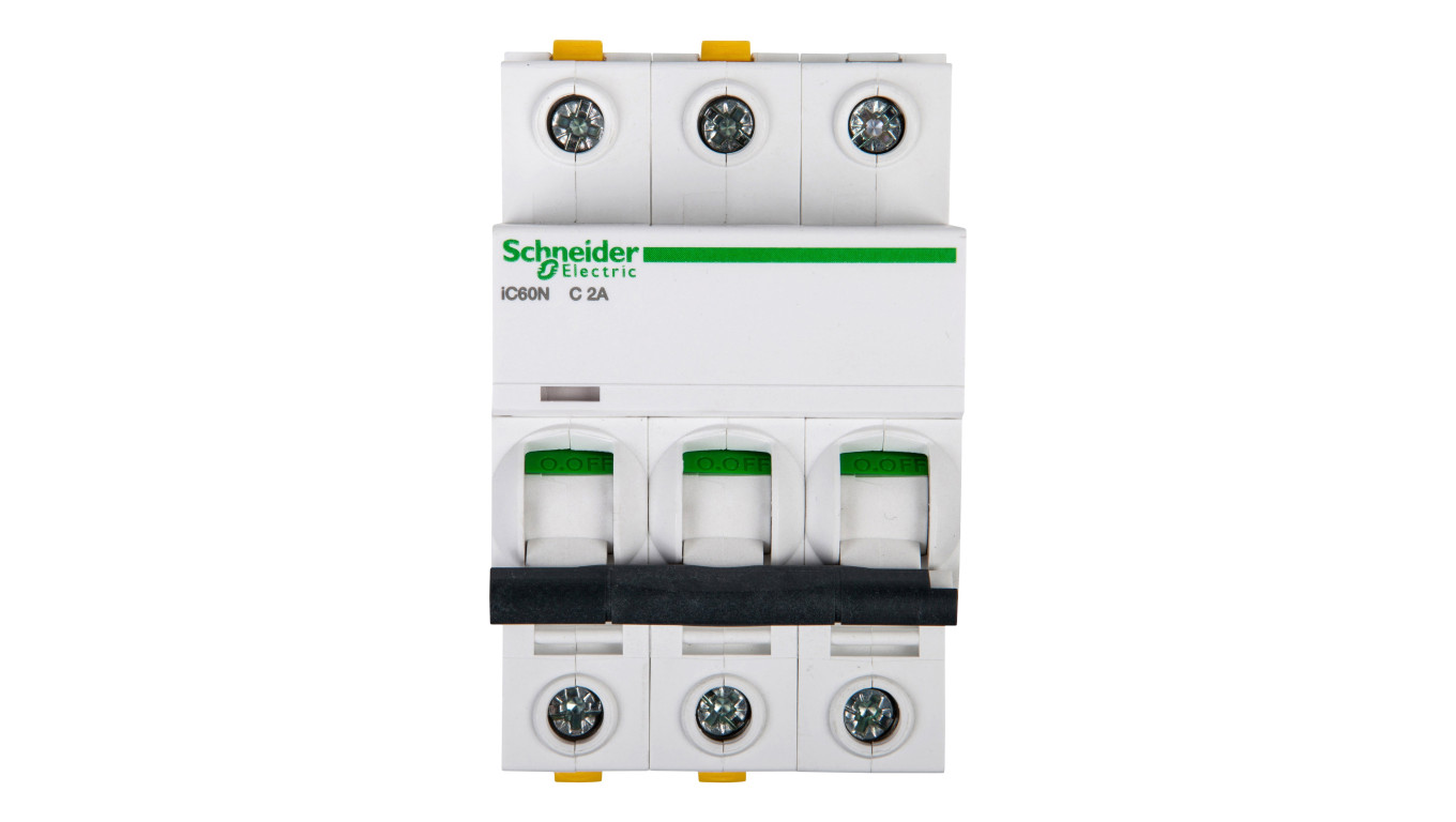Wyłącznik nadprądowy 3P C 2A 6kA AC iC60N-C2-3 Acti9 A9F04302