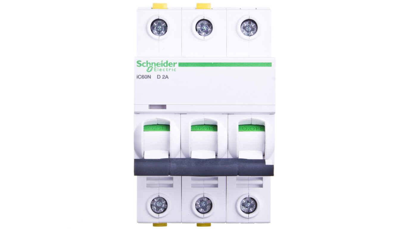 Wyłącznik nadprądowy 3P D 2A 6kA AC iC60N-D2-3 Acti9 A9F05302