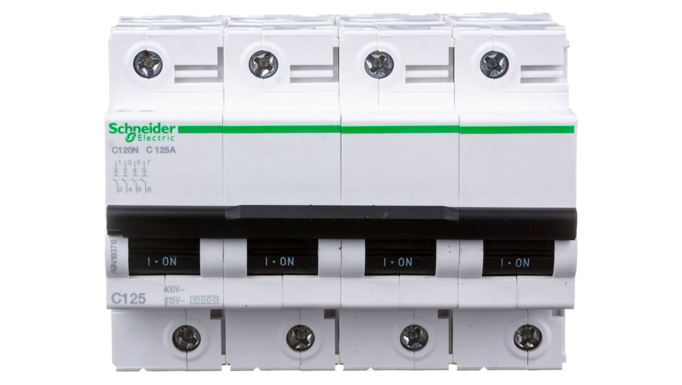 Wyłącznik nadprądowy 4P C 125A 10kA AC C120N Acti9 A9N18376
