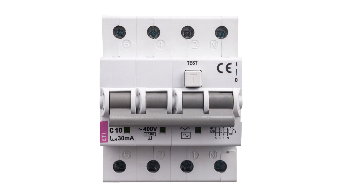 Wyłącznik różnicowo-nadprądowy 4P 10A C 0,03A typ AC KZS-4M 002174022
