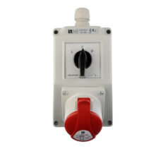 Zestaw instalacyjny z gniazdem 16A 5P (L-0-P) czerwony ZI02R221