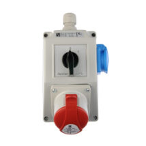 Zestaw instalacyjny z gniazdem 16A 5P+2P+Z (0-1) czerwony ZI03R211