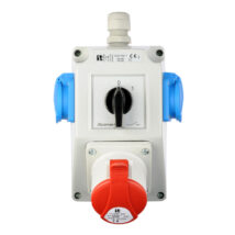 Zestaw instalacyjny z gniazdem 16A 5P+2x2P+Z (0-1) czerwony ZI04R211