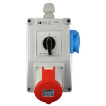 Zestaw instalacyjny z gniazdem 32A 4P+2P+Z (0-1) czerwony ZI05R341