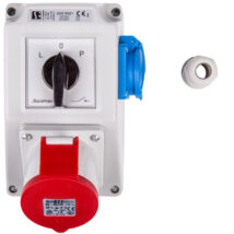 Zestaw instalacyjny z gniazdem 32A 4P+2P+Z (L-0-P) czerwony ZI05R361
