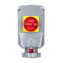 Zestaw instalacyjny z gniazdem 63A 5P (0-1) czerwony 135-6w