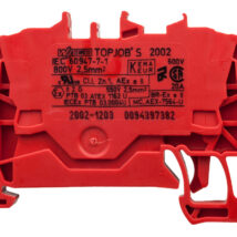 Złączka szynowa 2-przewodowa 2,5mm2 czerwona 2002-1203 TOPJOBS